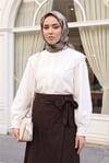 Bebe Yaka Dantel Detaylı Düğmeli Poplin Gömlek  -Ekru-Gömlek-364-6023-R07