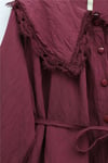 Bebe Yaka Fistolu Beli Bağcıklı Modal Tunik   -Bordo-Tunik-398-11008-R04