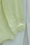 Bebe Yaka Fistolu Beli Bağcıklı Modal Tunik  -Açık Sarı-Tunik-398-11008-R75
