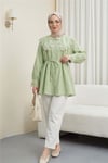 Bebe Yaka Fistolu Beli Bağcıklı Modal Tunik  -Çağla Y.-Tunik-398-11008-R70