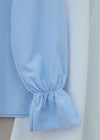 Bebe Yaka Fistolu Kolu Lastikli Poplin Gömlek Bluz -Bebe Mavi-Gömlek-349-8045-R32