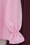 Bebe Yaka Fistolu Kolu Lastikli Poplin Gömlek Bluz -Pembe-Gömlek-349-8045-R20