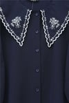 Bebe Yaka Fistolu Kolu Lastikli Poplin Gömlek Bluz -Laci-Gömlek-349-8045-R03