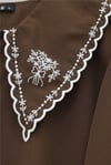 Bebe Yaka Fistolu Kolu Lastikli Poplin Gömlek Bluz -Kahve-Gömlek-349-8045-R15