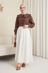 Bebe Yaka Kurdele Detaylı Gömlek   -Kahve-Gömlek-349-7024-R15