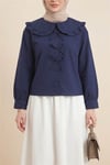 Bebe Yaka Kurdele Detaylı Gömlek  -Laci-Gömlek-349-7024-R03