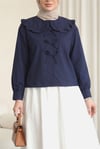 Bebe Yaka Kurdele Detaylı Gömlek  -Laci-Gömlek-349-7024-R03