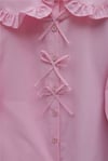 Bebe Yaka Kurdele Detaylı Gömlek     -Pembe-Gömlek-349-7024-R20