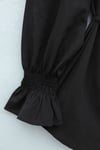 Bebe Yaka Nakışlı Beli Bağlamalı Poplin Gömlek -K. Kahve-Gömlek-441-4291-R54
