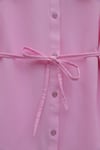 Bebe Yaka Nakışlı Beli Bağlamalı Poplin Gömlek -Pembe-Gömlek-441-4291-R20