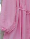 Bebe Yaka Önü Katlama Detaylı Kolu Lastikli Çilek Gömlek -Pembe-Tunik-434-5351-R20