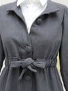 Belden Bağlamalı Top Düğmeli Kaşe Kaban -Füme-Kaban-346-3046-R18