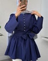 Beli Bağcıklı Boydan Taş Düğmeli Tunik -Laci-Tunik-307-2343-R03
