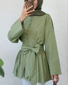 Beli Bağcıklı Boydan Taş Düğmeli Tunik -Çağla Y.-Tunik-307-2343-R70