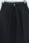 Beli Bağcıklı Çift Düğmeli Yüksek Bel Tensel Pantolon  -Siyah-Pantolon-430-4052-R01
