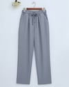 Beli Bağcıklı Dar Paça Pantolon    -Füme-Pantolon-400-1157-R18
