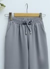 Beli Bağcıklı Dar Paça Pantolon    -Füme-Pantolon-400-1157-R18