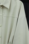 Beli Bağcıklı Düğmeli Oversize Modal Tunik -Bej-Gömlek-398-11007-R56