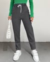 Beli Bağcıklı Kot Pantolon -Füme-Kot Pantolon-123-5021-R18
