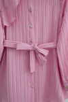 Tunik-Beli Bağcıklı Omuz Detaylı Fitilli Krinkıl Tunik -Pembe-398-1053-R20