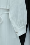 Beli Bağlamalı Bolero Detaylı Taşlı Düğmeli Gömlek  -Beyaz-Gömlek-398-1057-R02