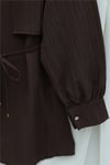 Beli Bağlamalı Bolero Detaylı Taşlı Düğmeli Gömlek  -K. Kahve-Gömlek-398-1057-R54