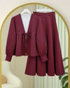 Beli Bağlamalı Etekli Oysho Takım -Bordo-Takım-349-7084-R04