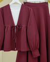 Beli Bağlamalı Etekli Oysho Takım -Bordo-Takım-349-7084-R04