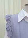 Beli Bağlamalı Fırfır Detaylı Jile Elbise -Gri-Elbise-186-1705-R11