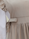 Beli Bağlamalı Fırfır Detaylı Jile Elbise -Vizon-Elbise-186-1705-R23