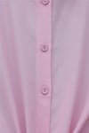 Beli Bağlamalı İspanyol Kol Poplin Gömlek Bluz -Pembe-Bluz-349-7030-R20