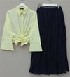 Beli Bağlamalı İspanyol Kol Poplin Gömlek Bluz -Sarı-Bluz-349-7030-R22