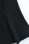 Beli Bağlamalı Taşlı Düğmeli Pliseli Poplin Tunik -Siyah-Tunik-398-11064-R01