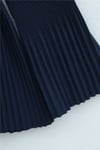 Beli Bağlamalı Taşlı Düğmeli Pliseli Poplin Tunik -Lacivert-Tunik-398-11064-R03