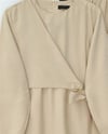 Beli Çapraz Bağlamalı Pantolonlu Modal Takım  -Bej-Takım-120-1702-R56