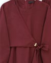 Beli Çapraz Bağlamalı Pantolonlu Modal Takım  -Bordo-Takım-120-1702-R04