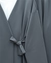 Beli Çift Bağlamalı Scuba Kimono Takım  -Füme-Takım-349-7085-R18