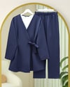 Beli Çift Bağlamalı Scuba Kimono Takım  -Laci-Takım-349-7085-R03