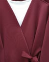 Beli Çift Bağlamalı Scuba Kimono Takım  -Bordo-Takım-349-7085-R04