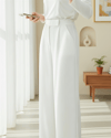 Beli Cırtcırt Detay Boru Paça Kumaş Pantolon  -Beyaz-Pantolon-400-1155-R02