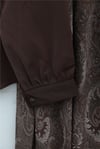 Beli Kemerli Fularlı Astarlı Etekli Şifon Takım  -K. Kahve-Takım-349-8076-R54