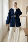 Beli Kemerli Kot Kimono -Laci-Ceket-253-13118-R03