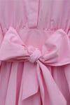 Beli Korsajlı Gizli Patlı Kuşaklı Poplin Tunik -Pembe-Tunik-111-22042-R20