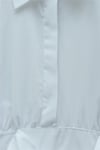 Beli Korsajlı Gizli Patlı Kuşaklı Poplin Tunik -Beyaz-Tunik-111-22042-R02