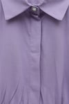 Beli Korsajlı Gizli Patlı Kuşaklı Poplin Tunik -Lila-Tunik-111-22042-R42