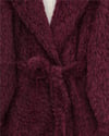 Beli Kuşaklı Cepli Sakallı Kap -Bordo-Trençkot-111-50784-R04