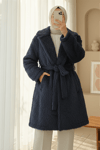 Beli Kuşaklı Cepli Sakallı Kap -Laci-Trençkot-111-50784-R03