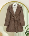 Beli Kuşaklı Cepli Sakallı Kap -Vizon-Trençkot-111-50784-R23