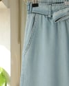 Beli Kuşaklı Lastikli Cepli Kot Pantolon -Buz Mavi-Pantolon-417-16779-R37