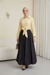 Beli Lastikli Astarlı Poplin Balon Etek -Siyah-Etek-430-5047-R01